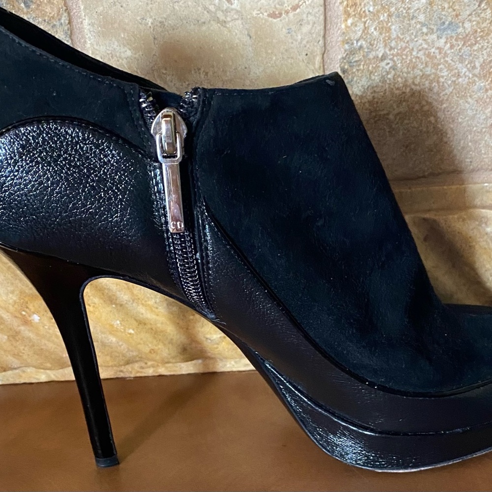 Christian Dior Suede with Embroidered Detail Black Booties 10.5 - Picture 3 of 16